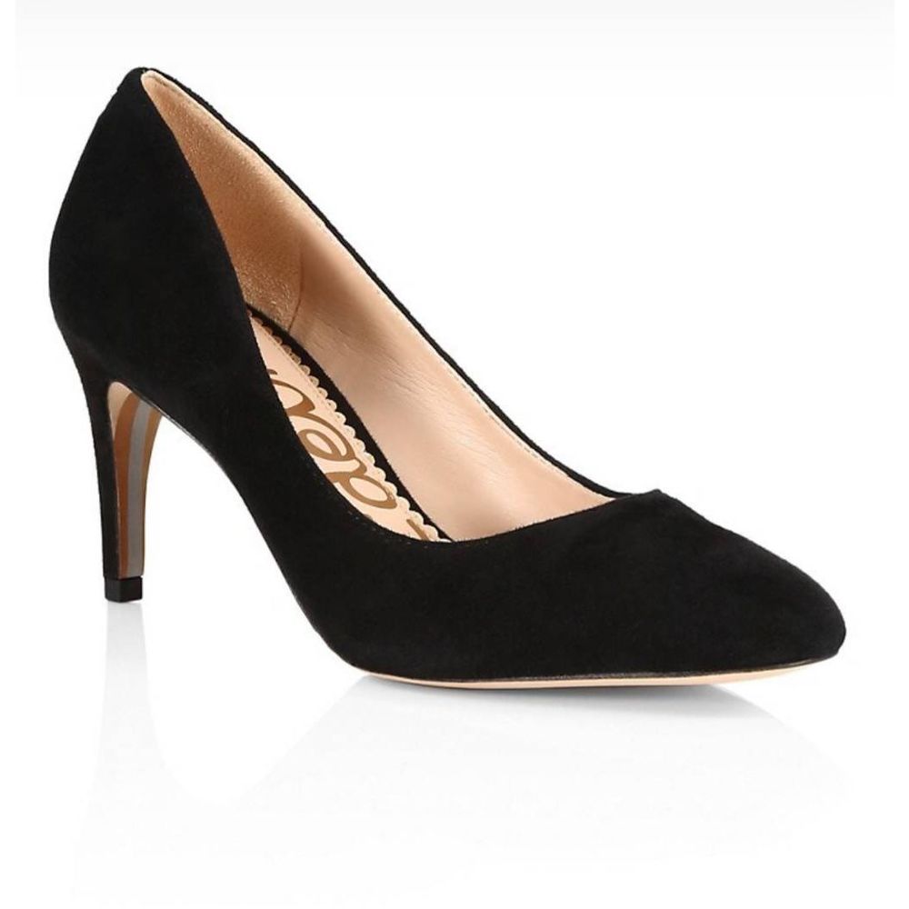 Sam Edelman Black Suede Pointed Toe Pumps